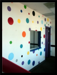 creative faux dots by Suzie Paints in a
                          dentist's lobby.